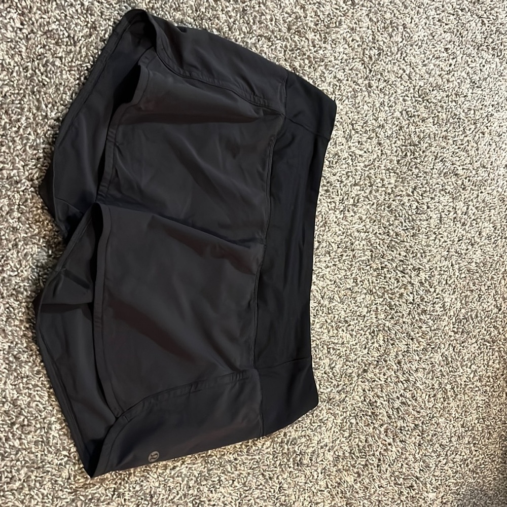 Black sped up lululemon shorts